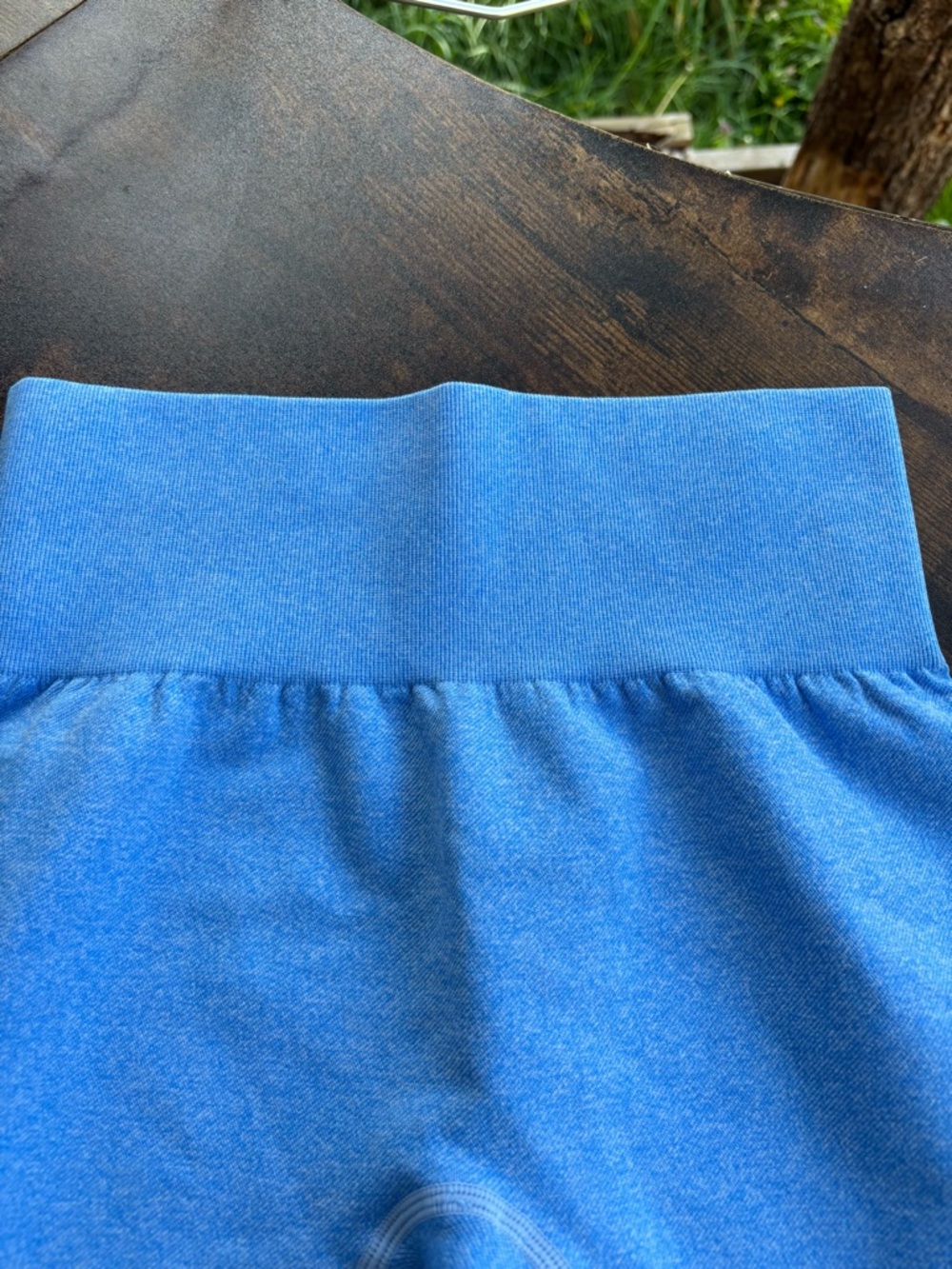 Women's High-Waist Athletic Bike Shorts in Blue - Picture 3 of 5
